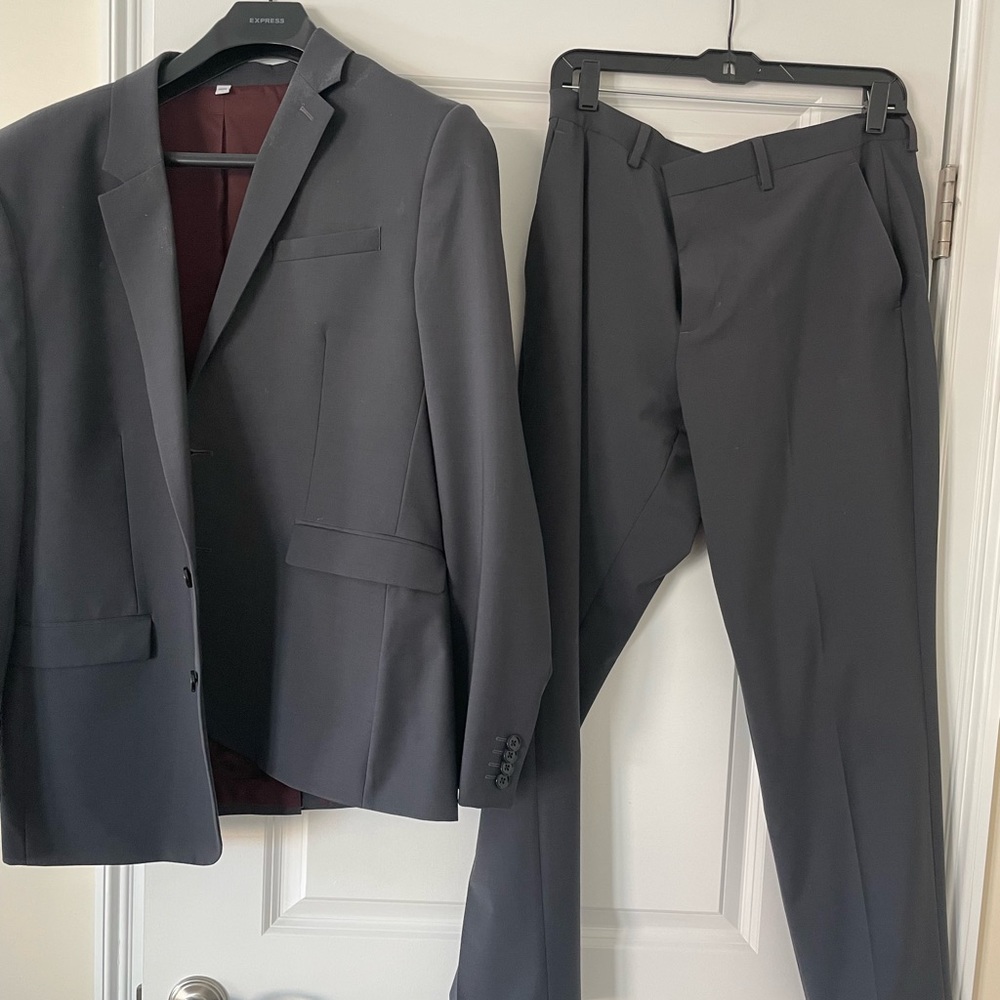 Express Slim suit in Charcoal Grey